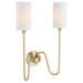 Myhouse Lighting Quorum - 597-2-80 - Two Light Wall Mount - Charlotte - Aged Brass