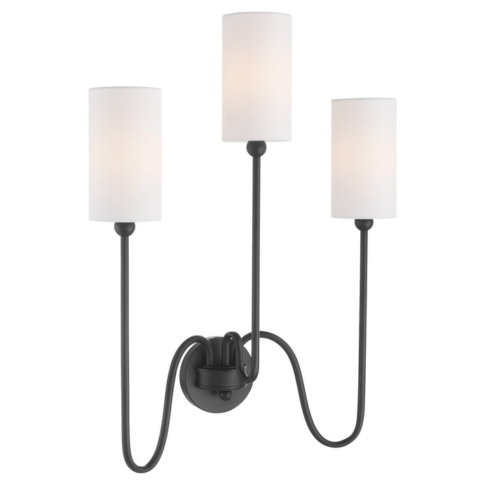 Myhouse Lighting Quorum - 597-3-59 - Three Light Wall Mount - Charlotte - Matte Black