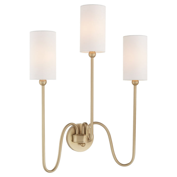 Myhouse Lighting Quorum - 597-3-80 - Three Light Wall Mount - Charlotte - Aged Brass