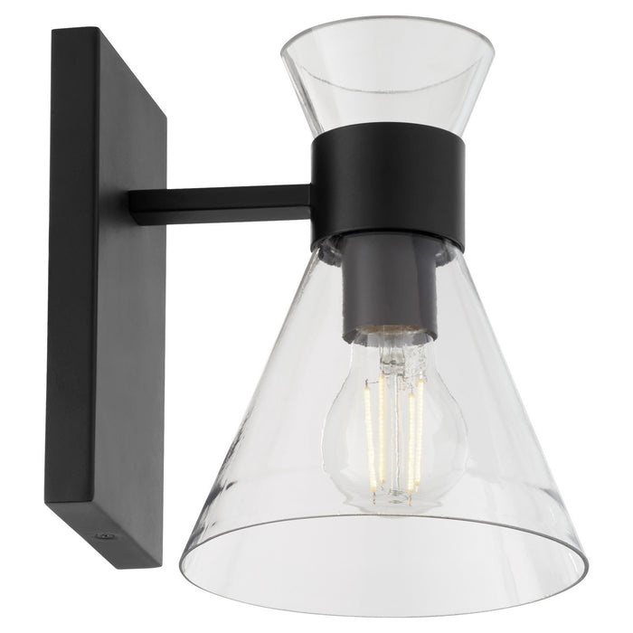 Myhouse Lighting Quorum - 5119-1-259 - One Light Wall Mount - Beldar - Matte Black w/ Clear Glass