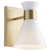 Myhouse Lighting Quorum - 5119-1-80 - One Light Wall Mount - Beldar - Aged Brass w/ Gloss Opal