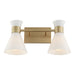 Myhouse Lighting Quorum - 5119-2-80 - Two Light Vanity - Beldar - Aged Brass w/ Gloss Opal