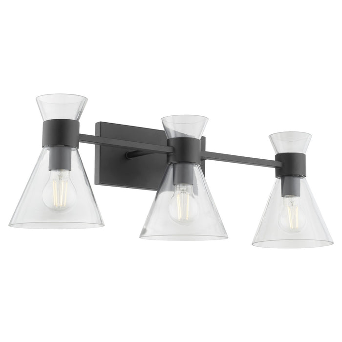 Myhouse Lighting Quorum - 5119-3-259 - Three Light Vanity - Beldar - Matte Black w/ Clear Glass