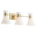 Myhouse Lighting Quorum - 5119-3-80 - Three Light Vanity - Beldar - Aged Brass w/ Gloss Opal