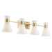 Myhouse Lighting Quorum - 5119-4-80 - Four Light Vanity - Beldar - Aged Brass w/ Gloss Opal