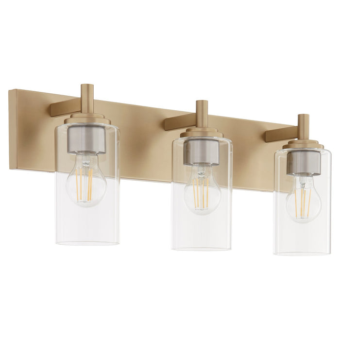 Myhouse Lighting Quorum - 5200-3-80 - Three Light Vanity - Fallstaff - Aged Brass