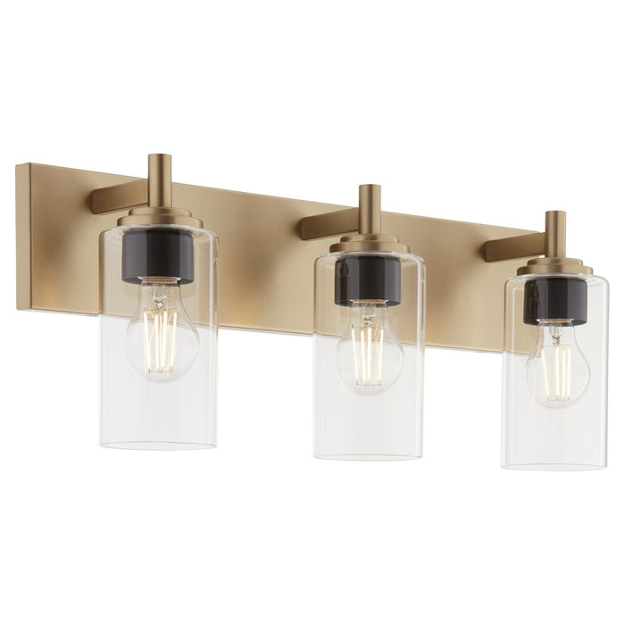 Myhouse Lighting Quorum - 5200-3-80 - Three Light Vanity - Fallstaff - Aged Brass