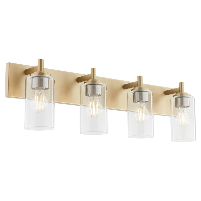 Myhouse Lighting Quorum - 5200-4-80 - Four Light Vanity - Fallstaff - Aged Brass