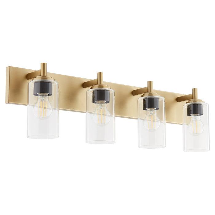 Myhouse Lighting Quorum - 5200-4-80 - Four Light Vanity - Fallstaff - Aged Brass