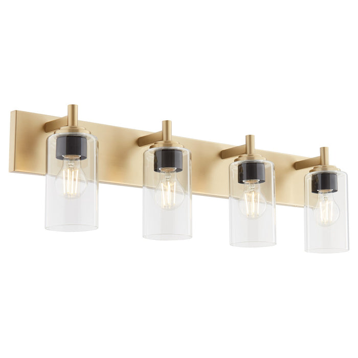 Myhouse Lighting Quorum - 5200-4-80 - Four Light Vanity - Fallstaff - Aged Brass