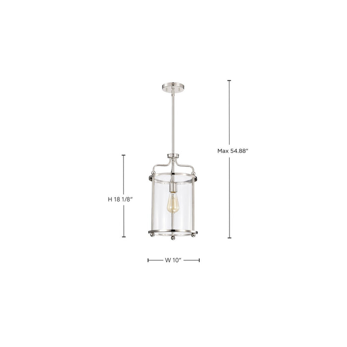 Myhouse Lighting Nuvo Lighting - 60-7955 - One Light Pendant - Yorktown - Polished Nickel