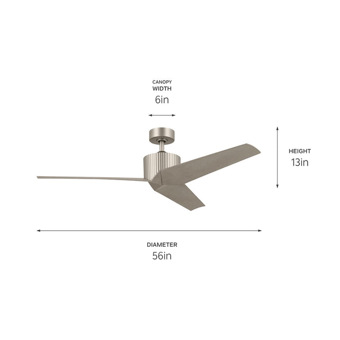 Myhouse Lighting Kichler - 330130NI - 56"Ceiling Fan - Almere - Brushed Nickel