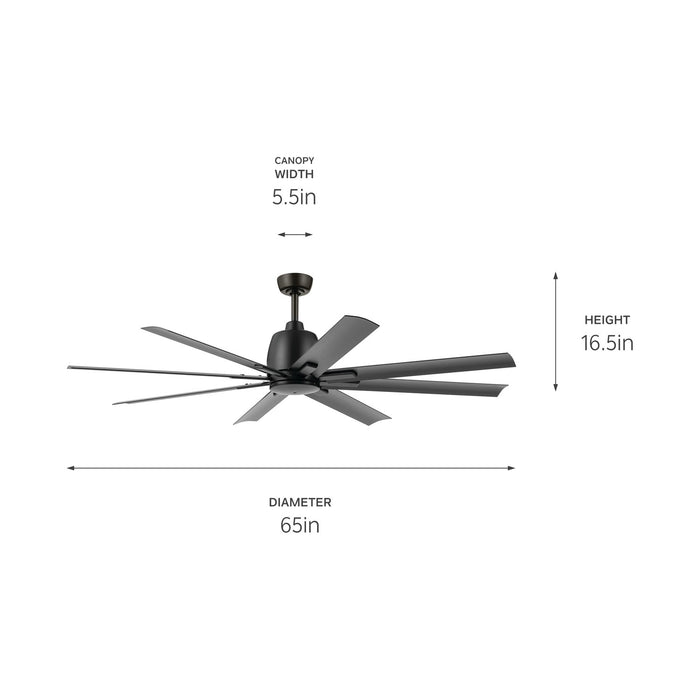 Myhouse Lighting Kichler - 310265SBK - 65"Ceiling Fan - Breda - Satin Black