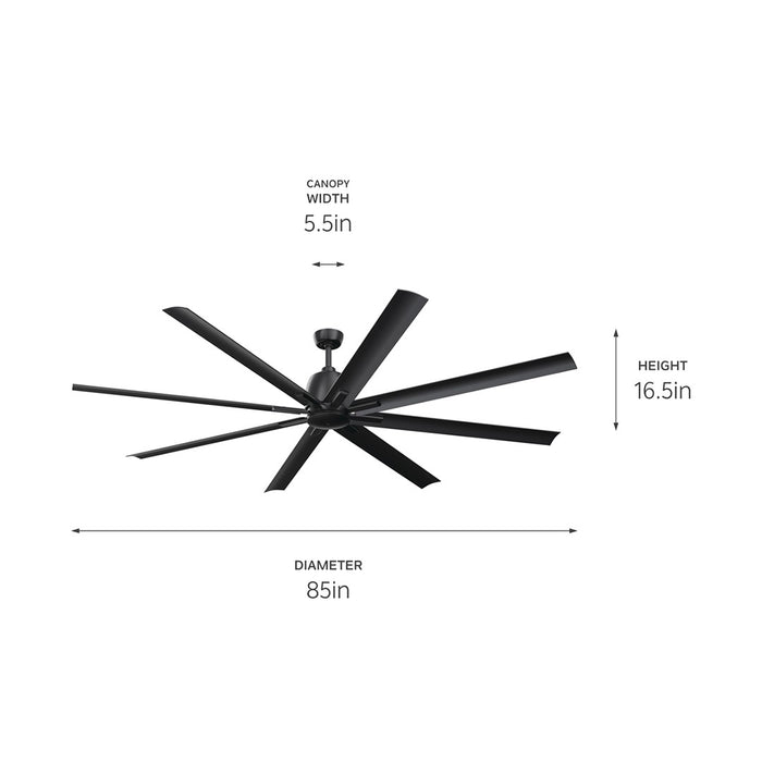 Myhouse Lighting Kichler - 310285SBK - 84"Ceiling Fan - Breda - Satin Black