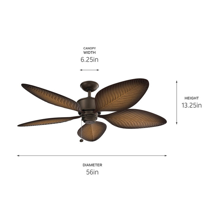 Myhouse Lighting Kichler - 310095SNB - 56"Ceiling Fan - Nani - Satin Natural Bronze