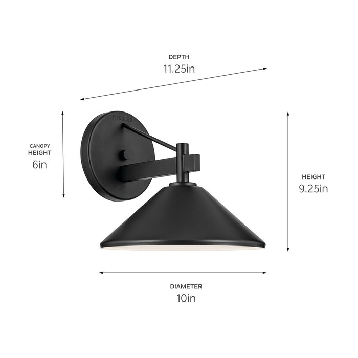 Myhouse Lighting Kichler - 49060BK - One Light Outdoor Wall Mount - Ripley - Black