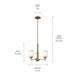 Myhouse Lighting Kichler - 43670NBR - Three Light Mini Chandelier - Shailene - Natural Brass