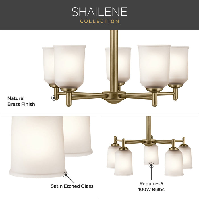 Myhouse Lighting Kichler - 43671NBR - Five Light Chandelier - Shailene - Natural Brass