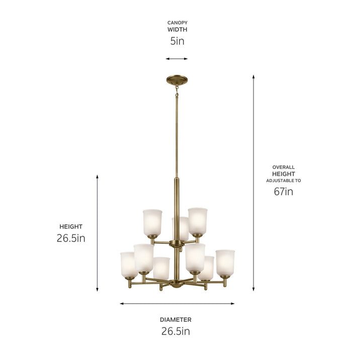 Myhouse Lighting Kichler - 43672NBR - Nine Light Chandelier - Shailene - Natural Brass