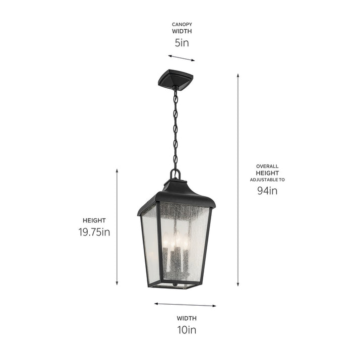 Myhouse Lighting Kichler - 49740BKT - Four Light Outdoor Pendant - Forestdale - Textured Black