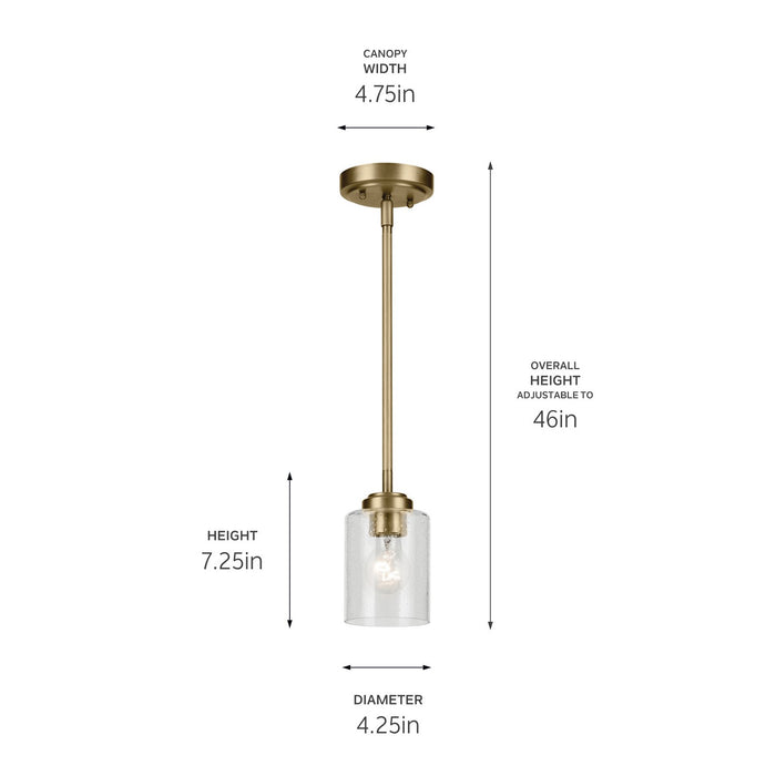 Myhouse Lighting Kichler - 44032NBR - One Light Mini Pendant - Winslow - Natural Brass