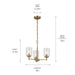 Myhouse Lighting Kichler - 44029NBR - Three Light Mini Chandelier - Winslow - Natural Brass