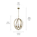 Myhouse Lighting Kichler - 44034NBR - Three Light Chandelier - Winslow - Natural Brass