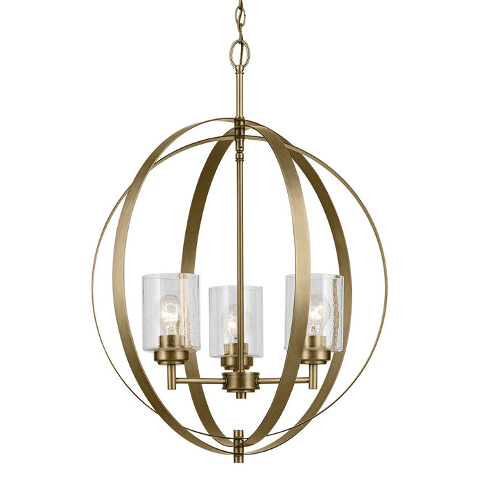 Myhouse Lighting Kichler - 44034NBR - Three Light Chandelier - Winslow - Natural Brass