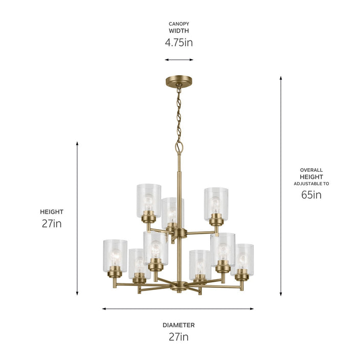 Myhouse Lighting Kichler - 44031NBR - Nine Light Chandelier - Winslow - Natural Brass