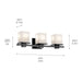 Myhouse Lighting Kichler - 45151BK - Three Light Bath - Tully - Black