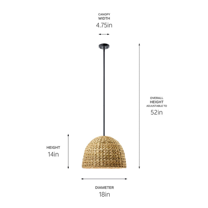 Myhouse Lighting Kichler - 44399BK - One Light Mini Pendant - Raffiana - Black