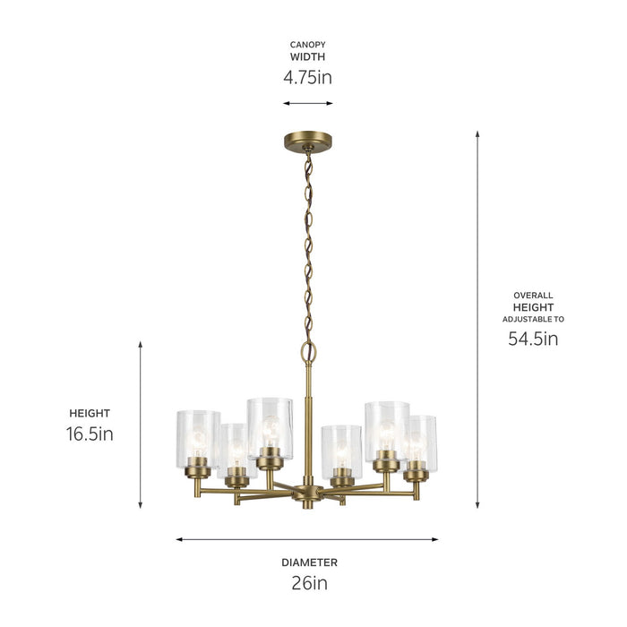 Myhouse Lighting Kichler - 52616NBR - Six Light Chandelier - Winslow - Natural Brass