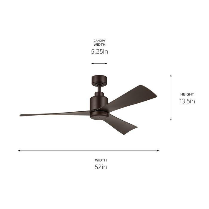 Myhouse Lighting Kichler - 310452SNB - 52"Ceiling Fan - TRUE - Satin Natural Bronze