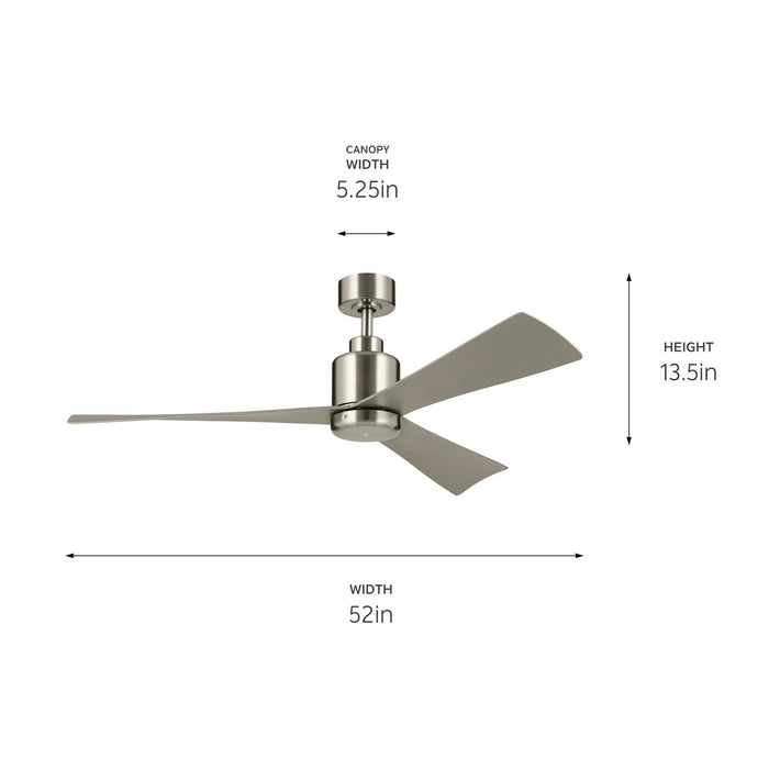 Myhouse Lighting Kichler - 310452BSS - 52"Ceiling Fan - TRUE - Brushed Stainless Steel