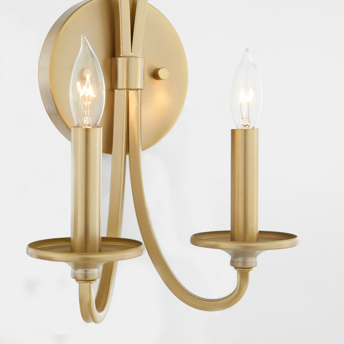 Myhouse Lighting Quorum - 5021-2-80 - Two Light Wall Mount - Maryse - Aged Brass