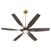 Myhouse Lighting Quorum - 55606-80 - 60" Patio Fan - Kimbo - Aged Brass