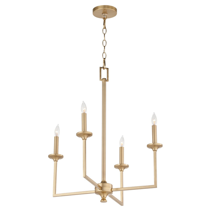 Myhouse Lighting Quorum - 6005-4-80 - Four Light Chandelier - Eldorado - Aged Brass