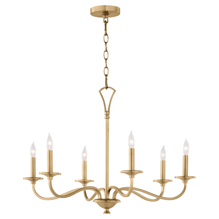 Myhouse Lighting Quorum - 6021-6-80 - Six Light Chandelier - Maryse - Aged Brass