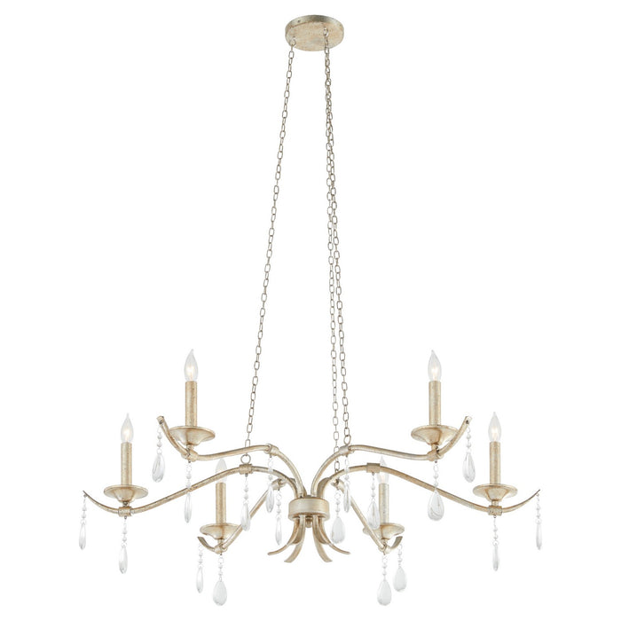 Myhouse Lighting Quorum - 603-6-60 - Six Light Chandelier - Lorelei - Aged Silver Leaf