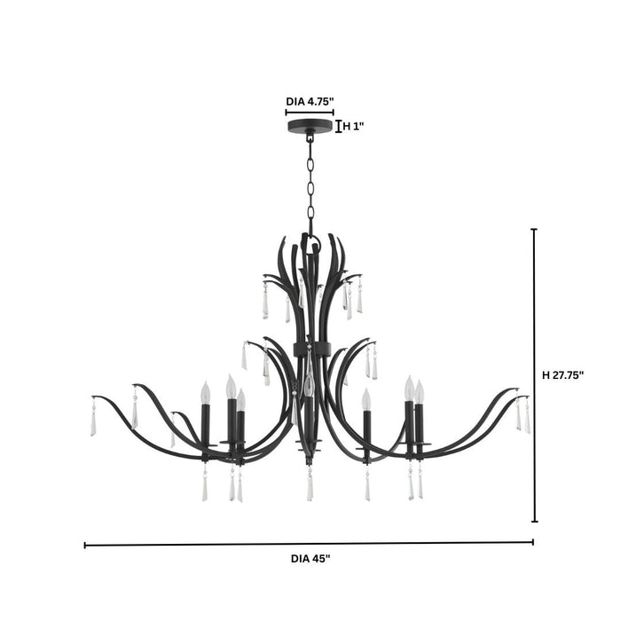 Myhouse Lighting Quorum - 620-8-59 - Eight Light Chandelier - Majesty - Matte Black