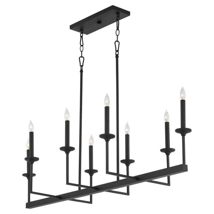 Myhouse Lighting Quorum - 6505-8-59 - Eight Light Linear Chandelier - Eldorado - Matte Black