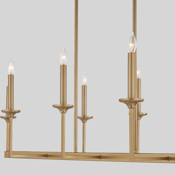 Myhouse Lighting Quorum - 6505-8-80 - Eight Light Linear Chandelier - Eldorado - Aged Brass