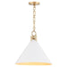 Myhouse Lighting Quorum - 68-16-0880 - One Light Pendant - Jackson - Studio White w/ Aged Brass