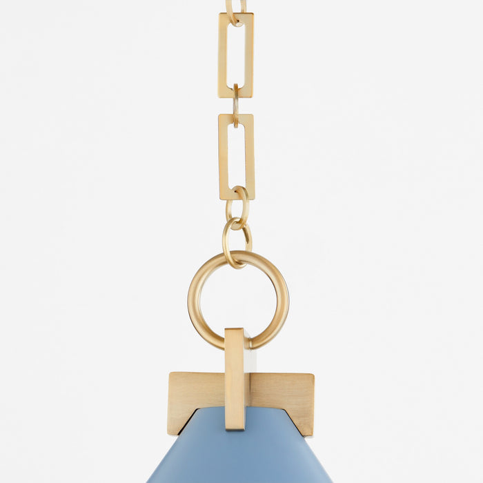 Myhouse Lighting Quorum - 68-16-1280 - One Light Pendant - Jackson - Blue w/ Aged Brass