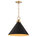Myhouse Lighting Quorum - 68-16-5980 - One Light Pendant - Jackson - Matte Black w/ Aged Brass