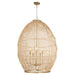 Myhouse Lighting Quorum - 6901-5-80 - Five Light Pendant - Rattan - Aged Brass