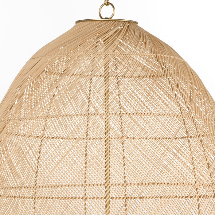 Myhouse Lighting Quorum - 6901-5-80 - Five Light Pendant - Rattan - Aged Brass