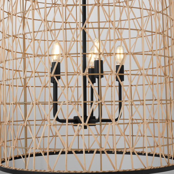 Myhouse Lighting Quorum - 6902-5-59 - Five Light Pendant - Rattan - Matte Black