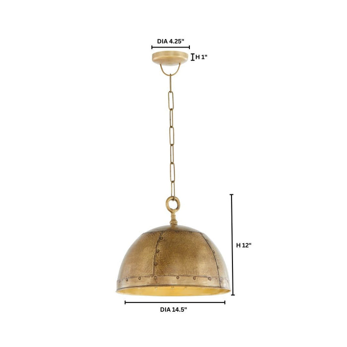 Myhouse Lighting Quorum - 85-1-75 - One Light Pendant - Artisan - Artisan Brass