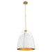 Myhouse Lighting Quorum - 860-3-0880 - Three Light Pendant - Jamie - Studio White w/ Aged Brass